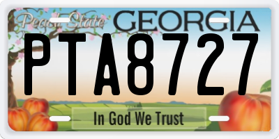GA license plate PTA8727