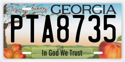 GA license plate PTA8735