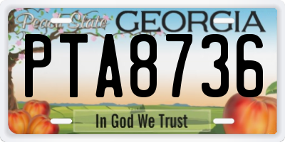 GA license plate PTA8736