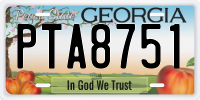 GA license plate PTA8751