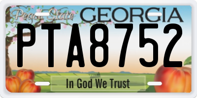 GA license plate PTA8752