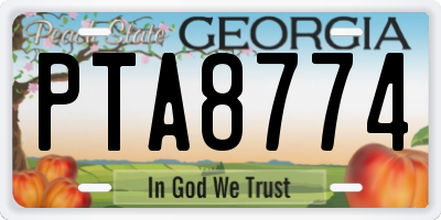 GA license plate PTA8774