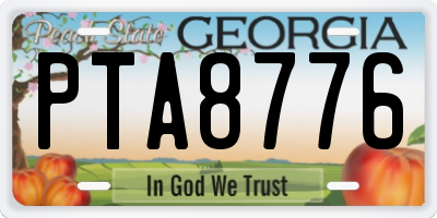 GA license plate PTA8776