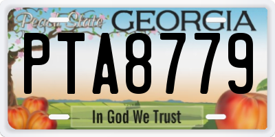 GA license plate PTA8779