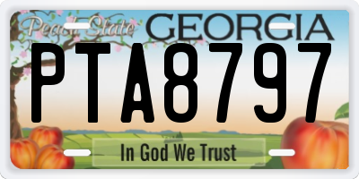 GA license plate PTA8797