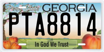GA license plate PTA8814