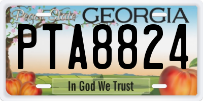 GA license plate PTA8824