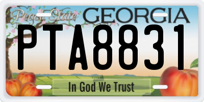 GA license plate PTA8831