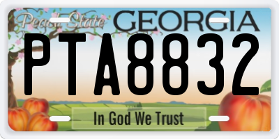 GA license plate PTA8832