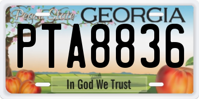GA license plate PTA8836