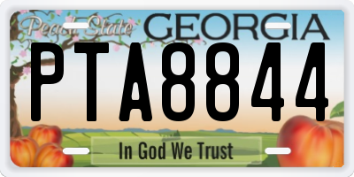 GA license plate PTA8844