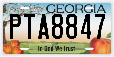 GA license plate PTA8847