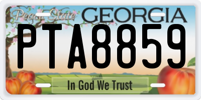 GA license plate PTA8859