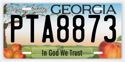 GA license plate PTA8873