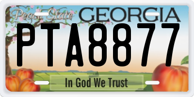 GA license plate PTA8877