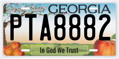GA license plate PTA8882