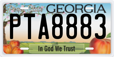 GA license plate PTA8883