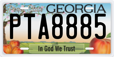 GA license plate PTA8885