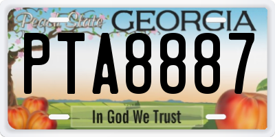 GA license plate PTA8887