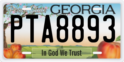 GA license plate PTA8893