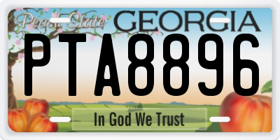 GA license plate PTA8896