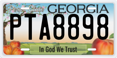 GA license plate PTA8898