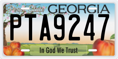 GA license plate PTA9247