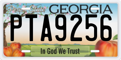 GA license plate PTA9256