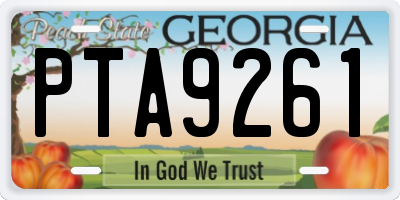 GA license plate PTA9261