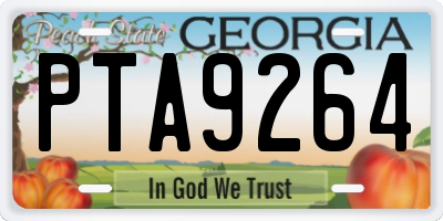 GA license plate PTA9264