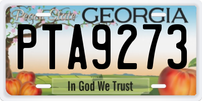 GA license plate PTA9273