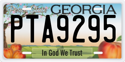 GA license plate PTA9295
