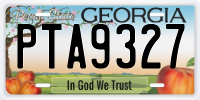 GA license plate PTA9327