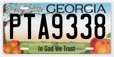 GA license plate PTA9338