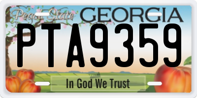 GA license plate PTA9359