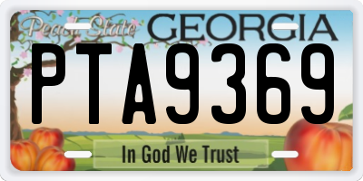 GA license plate PTA9369