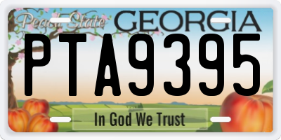 GA license plate PTA9395