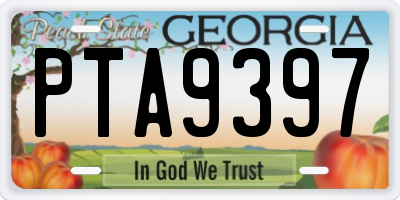 GA license plate PTA9397