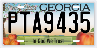 GA license plate PTA9435