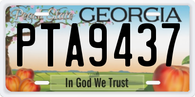 GA license plate PTA9437
