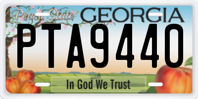 GA license plate PTA9440