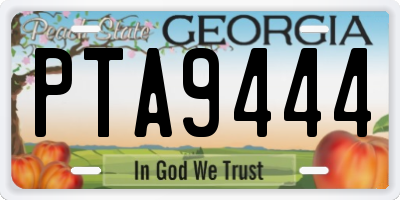 GA license plate PTA9444