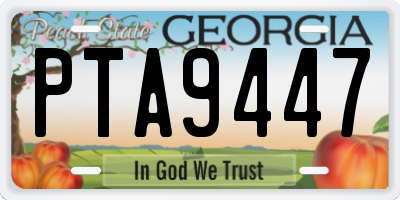 GA license plate PTA9447
