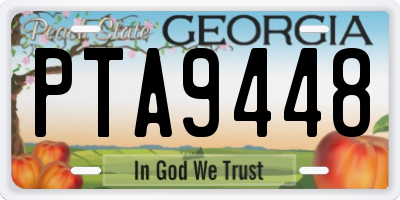 GA license plate PTA9448