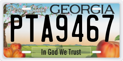 GA license plate PTA9467