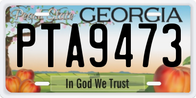 GA license plate PTA9473