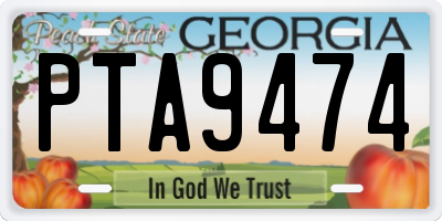 GA license plate PTA9474