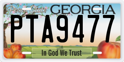 GA license plate PTA9477