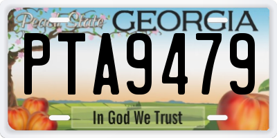 GA license plate PTA9479