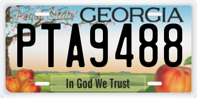GA license plate PTA9488